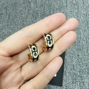 Coach Signature Enamel Huggie Earrings